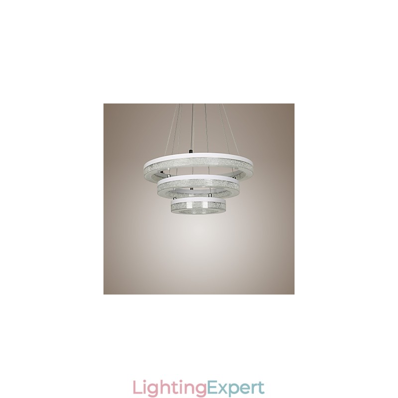 Crystal Pendant Light Modern Lamp Three Rings