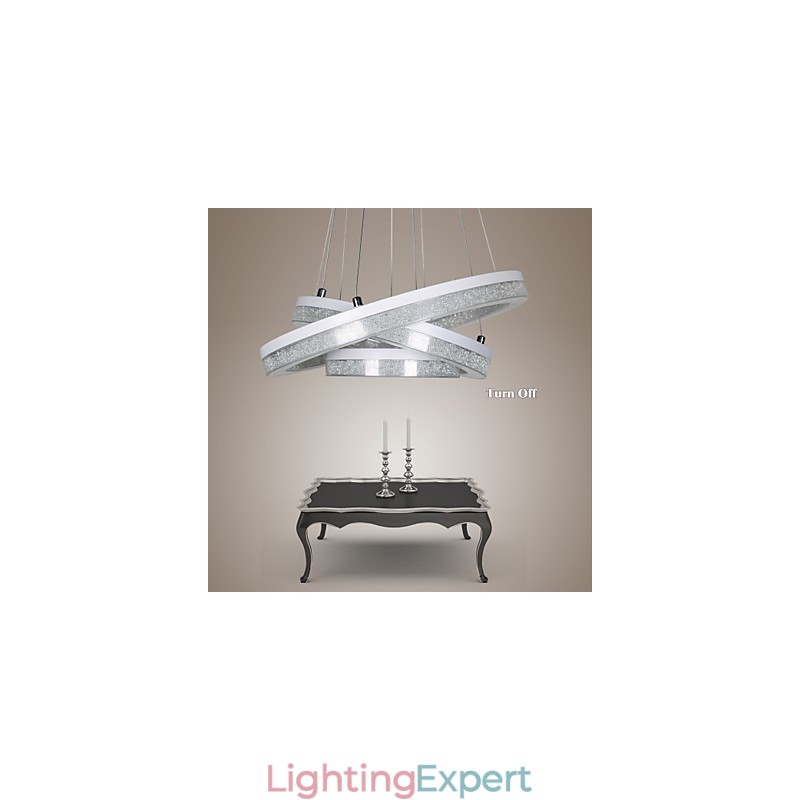 Crystal Pendant Light Modern Lamp Three Rings