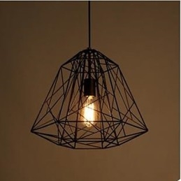 Retro Little Sitting Wrought Iron Diamond Pendant Lamp